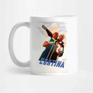 CORTINA ITALY Winter Sports Holiday Advertisement Vintage Skiing Mug